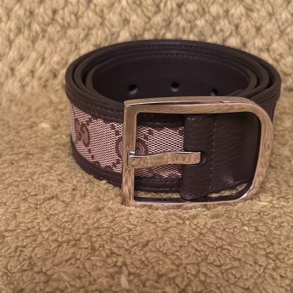 Men's Brown Gucci GG/Leather Belt-size 75